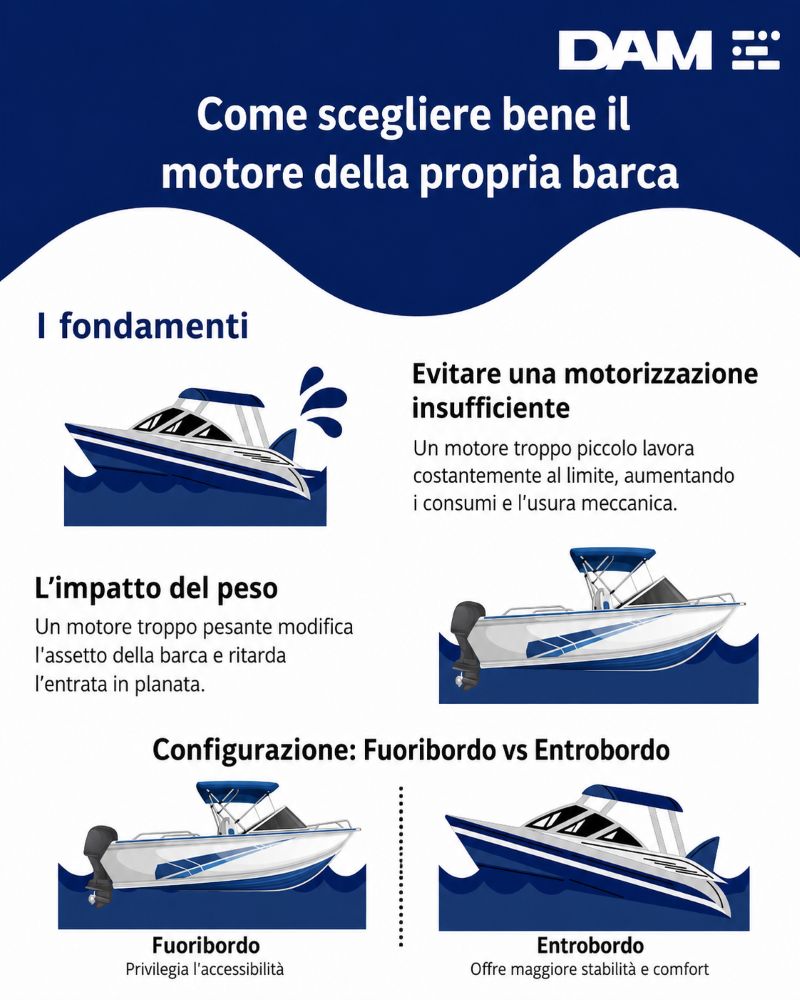 Infografica per scegliere il motore giusto per la propria barca